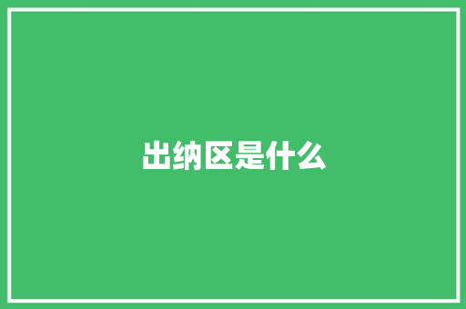 出纳区是什么