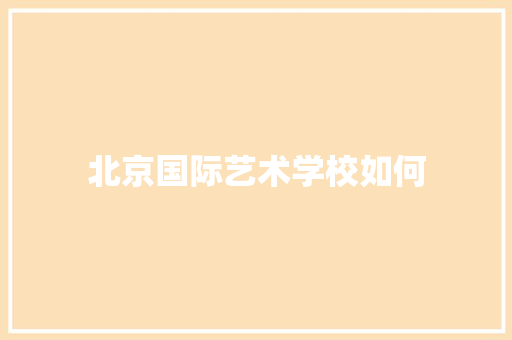北京国际艺术学校如何