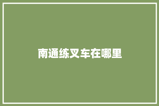 南通练叉车在哪里