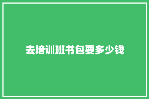 去培训班书包要多少钱