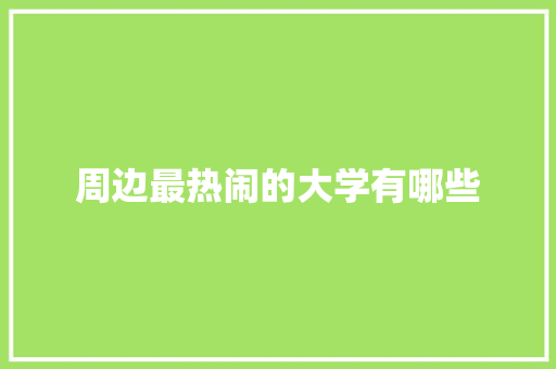 周边最热闹的大学有哪些
