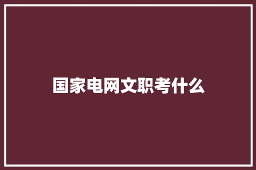 国家电网文职考什么