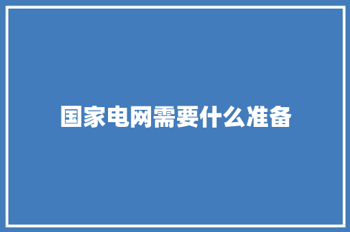 国家电网需要什么准备