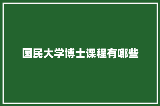 国民大学博士课程有哪些