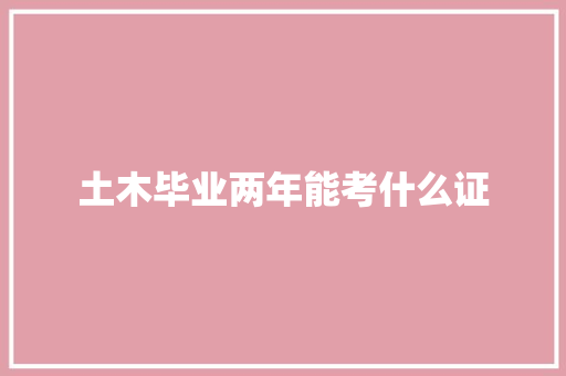 土木毕业两年能考什么证