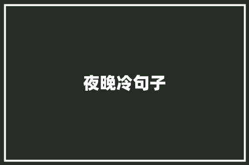 夜晚冷句子