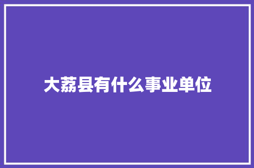 大荔县有什么事业单位