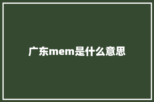 广东mem是什么意思