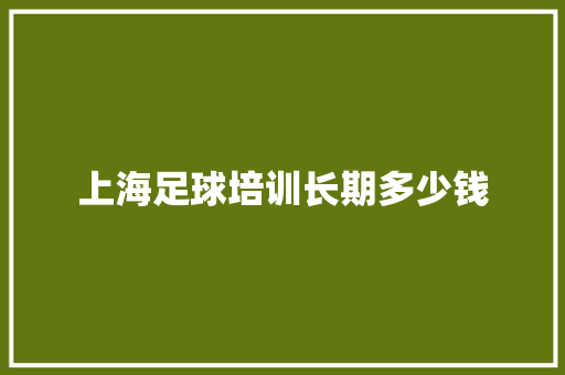 上海足球培训长期多少钱