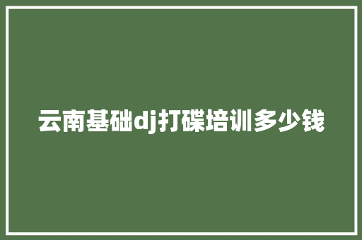 云南基础dj打碟培训多少钱 范文资源