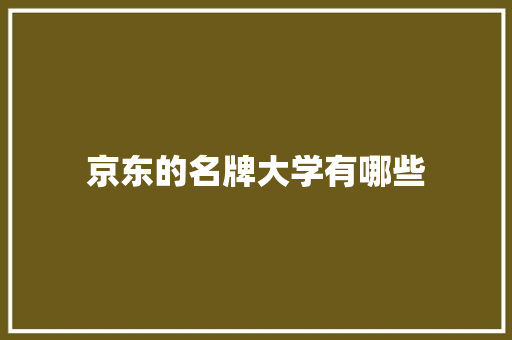京东的名牌大学有哪些
