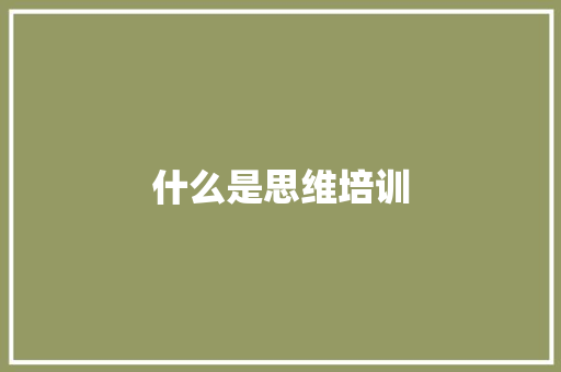 什么是思维培训