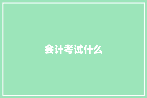 会计考试什么