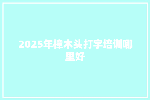 2025年樟木头打字培训哪里好
