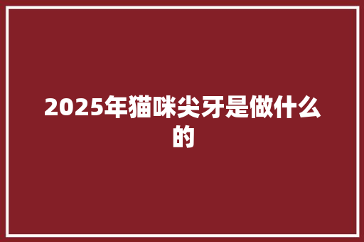 2025年猫咪尖牙是做什么的