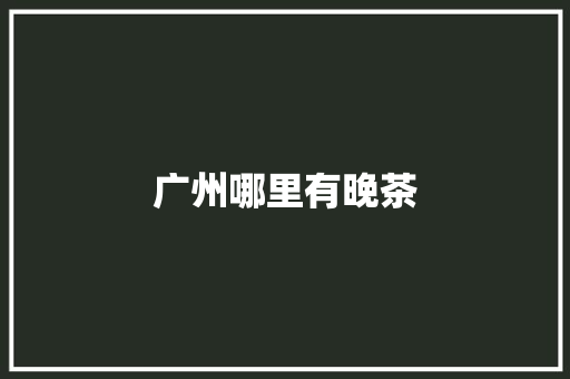 广州哪里有晚茶