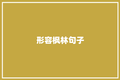 形容枫林句子
