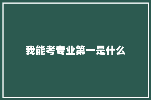 我能考专业第一是什么