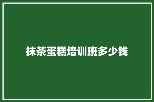 抹茶蛋糕培训班多少钱 职场应用