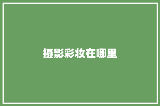 摄影彩妆在哪里 范文宝典