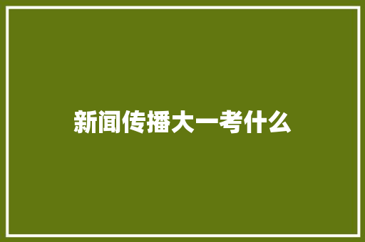 新闻传播大一考什么