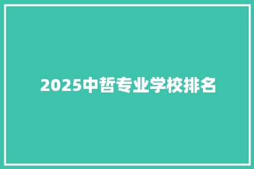 2025中哲专业学校排名