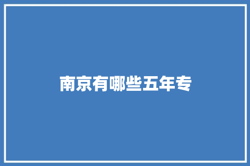 南京有哪些五年专