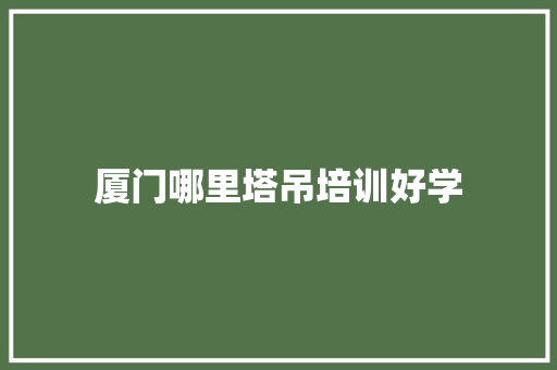 厦门哪里塔吊培训好学