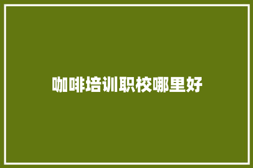 咖啡培训职校哪里好
