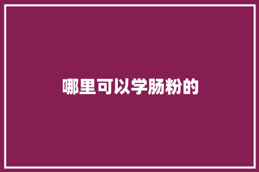 哪里可以学肠粉的
