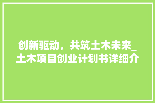创新驱动，共筑土木未来_土木项目创业计划书详细介绍
