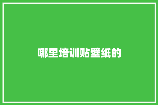 哪里培训贴壁纸的