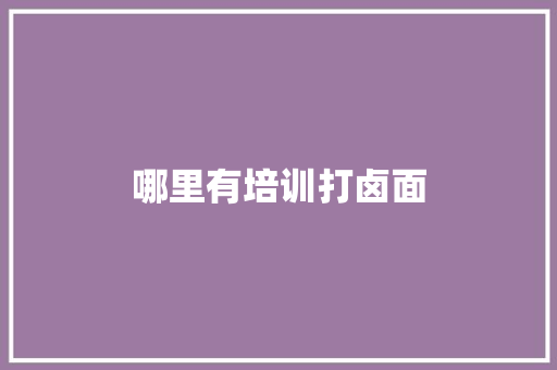 哪里有培训打卤面
