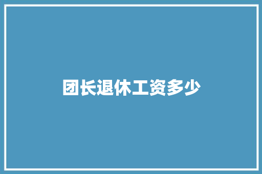 团长退休工资多少