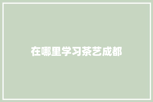 在哪里学习茶艺成都