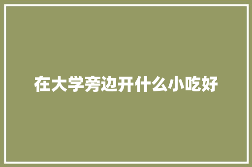 在大学旁边开什么小吃好