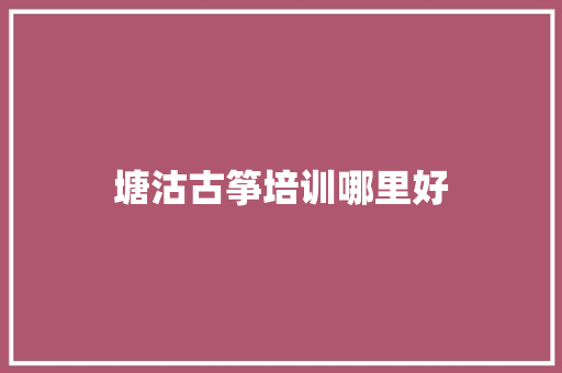 塘沽古筝培训哪里好