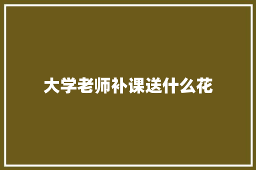 大学老师补课送什么花