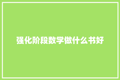 强化阶段数学做什么书好
