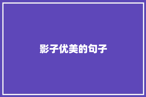 影子优美的句子
