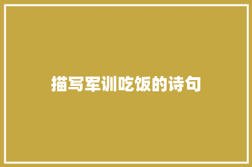 描写军训吃饭的诗句