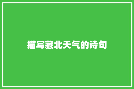 描写藏北天气的诗句