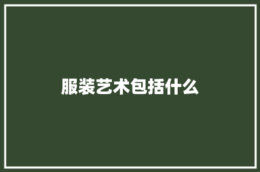 服装艺术包括什么