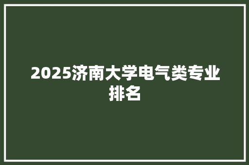 2025济南大学电气类专业排名