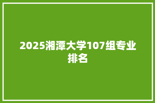 2025湘潭大学107组专业排名