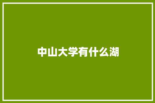 中山大学有什么湖