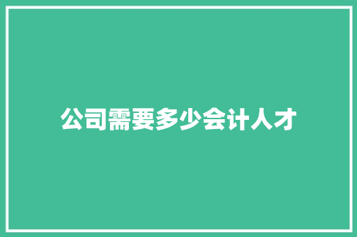 公司需要多少会计人才