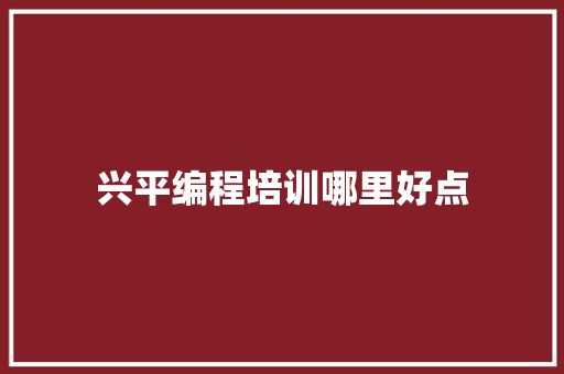 兴平编程培训哪里好点