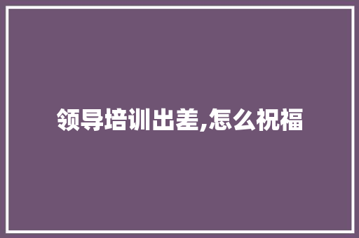 领导培训出差,怎么祝福