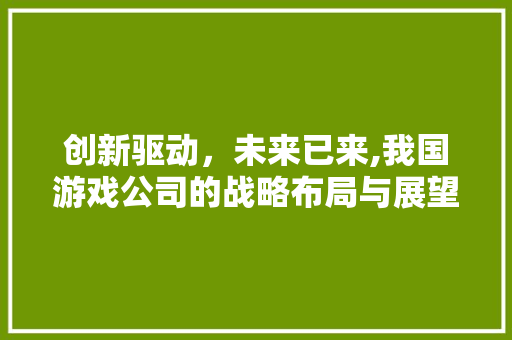 创新驱动，未来已来,我国游戏公司的战略布局与展望 范文宝典